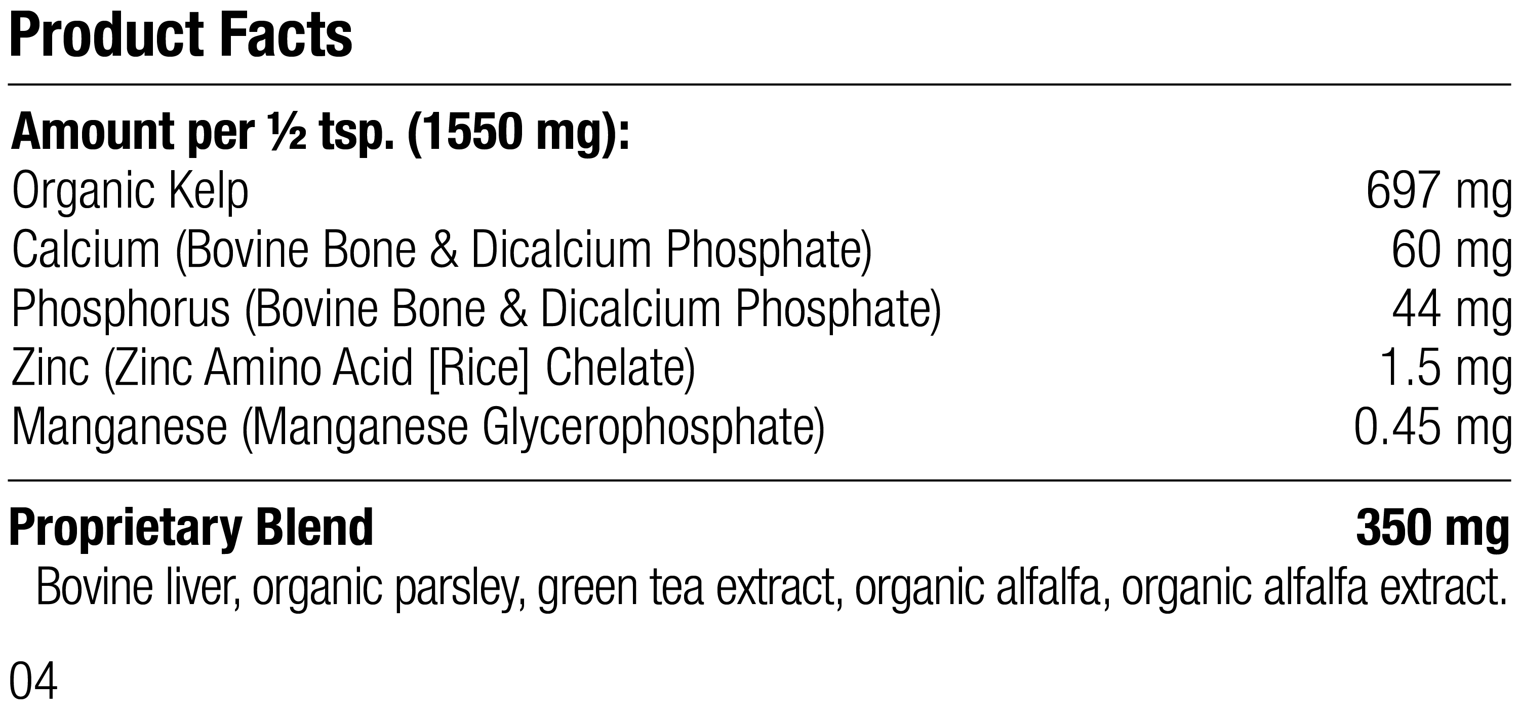 Spirited Paw® Dental Supplement Facts