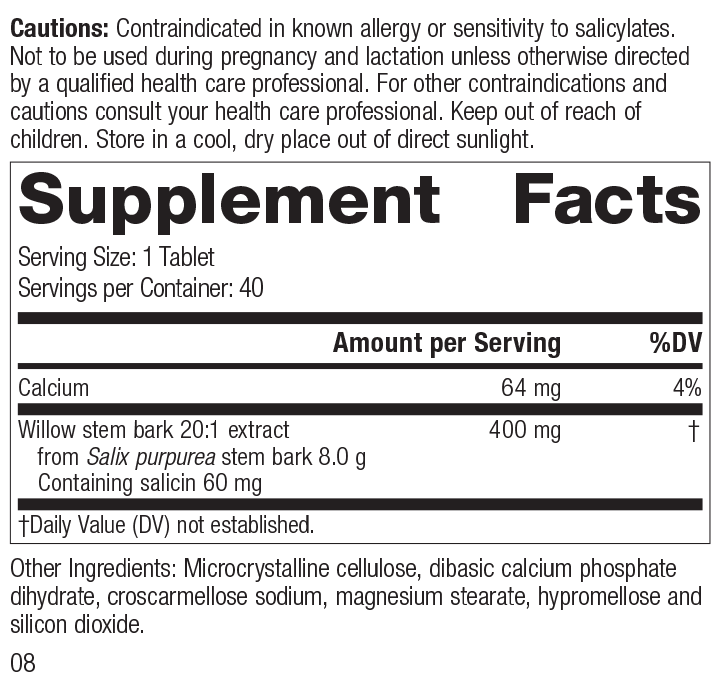 Saligesic Supplement Facts