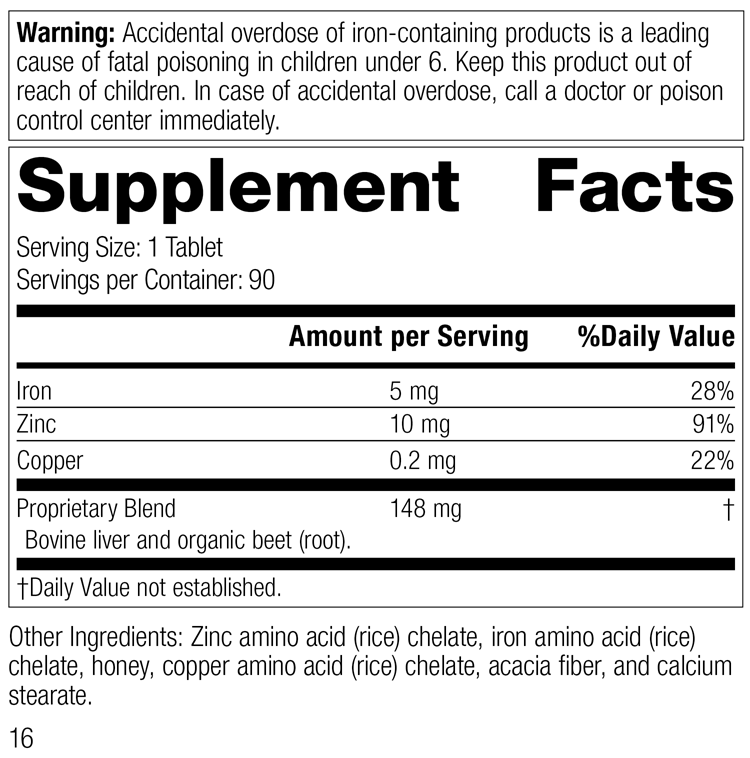 Zinc Complex, formerly known as Chezyn® Supplement Facts