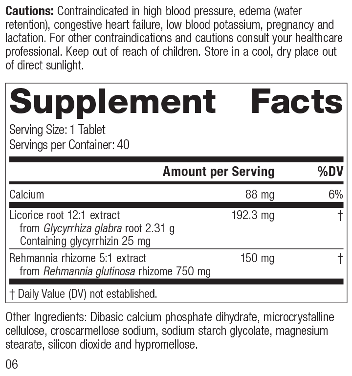 Adrenal Complex Supplement Facts